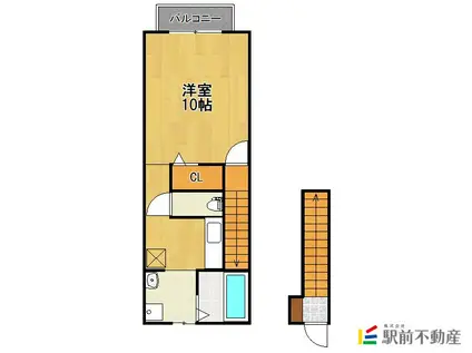 ルミエール鳥栖(1K/2階)の間取り写真