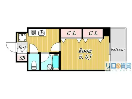 ヴィヴァーチェ(1K/5階)の間取り写真