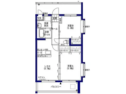 テル・パーク(2LDK/1階)の間取り写真