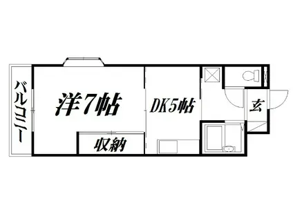 グランテット(1DK/4階)の間取り写真