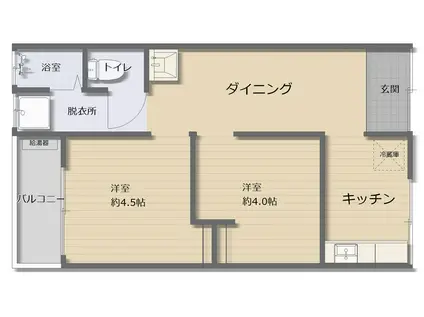 ハイツ昭和苑(2DK/2階)の間取り写真