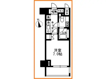 ウィスティリア高津(1K/3階)の間取り写真