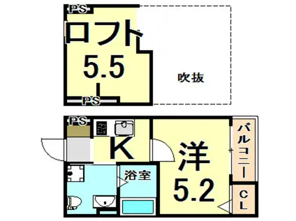 メゾン・ジュピタ(1K/2階)の間取り写真
