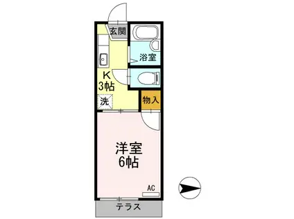 サンファミールSY(1K/1階)の間取り写真