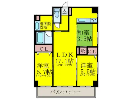PALAIS FELICIA(3LDK/2階)の間取り写真