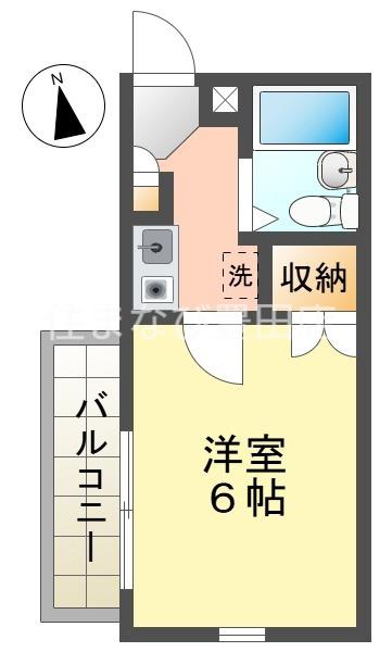 RX豊田(1K/2階)の間取り写真