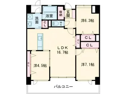 LEGEND111(3LDK/11階)の間取り写真