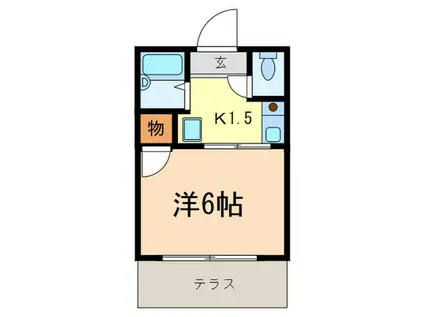 ハイム沢上(1K/1階)の間取り写真