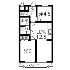 梅森坂マンション(2LDK/3階)の間取り写真