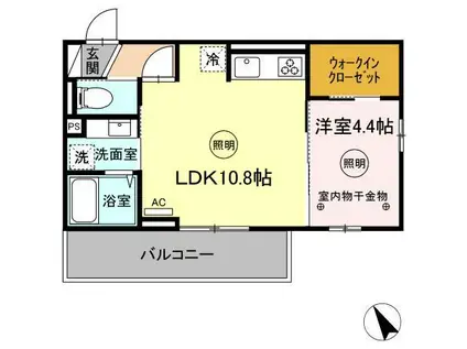 D-ROOMM.K(1LDK/3階)の間取り写真