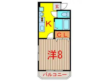 ソレイユときわIII(1K/2階)の間取り写真