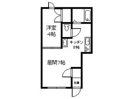 バリーベース(1LDK/1階)の間取り写真