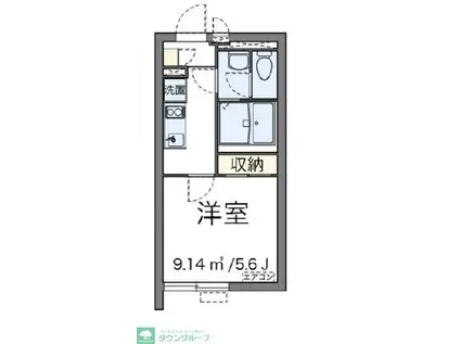 クレイノ練馬光が丘(1K/1階)の間取り写真