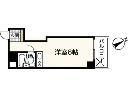 イースト白島(ワンルーム/6階)の間取り写真