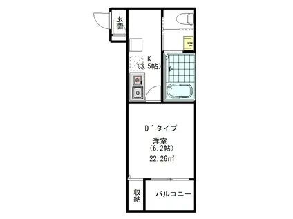 VILLA NANALA(1K/1階)の間取り写真