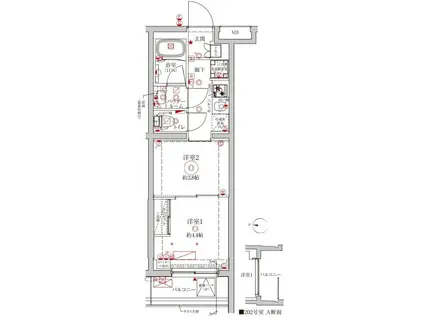 クレイシアアイディーゼット大泉学園(2K/3階)の間取り写真