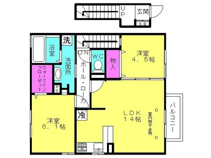 サフラン(2LDK/2階)の間取り写真