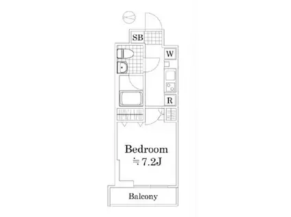 SQUARE CITY NISHIDAI AZ(1K/2階)の間取り写真