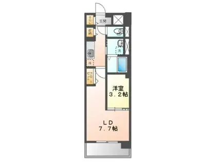 セレスト絆(1LDK/3階)の間取り写真