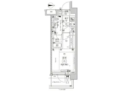 レアライズ立石II(1K/5階)の間取り写真