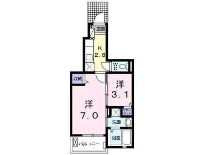 ヴィラ・コリーナ(2K/1階)の間取り写真