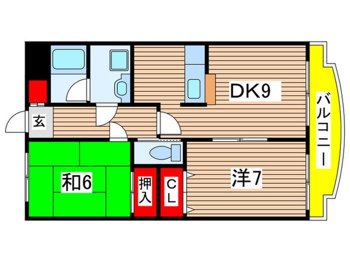 パストラル千葉(2DK/2階)の間取り写真