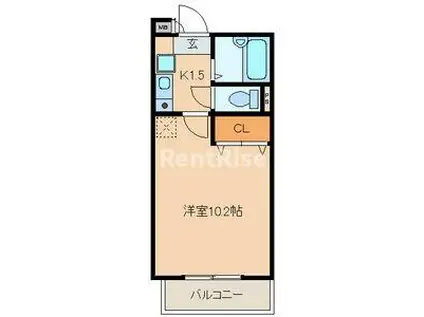 グランド サザンクロス(1K/2階)の間取り写真