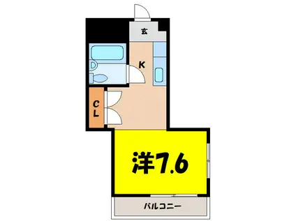 みどり町ハイツ(1K/3階)の間取り写真