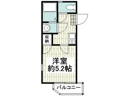 ウェルコーポ星川(1K/2階)の間取り写真