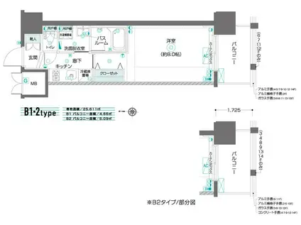 ZOOM東陽町(1K/14階)の間取り写真