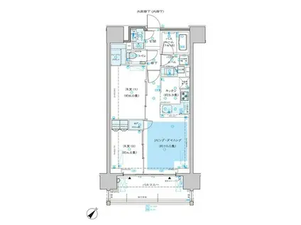 ディームス渋谷本町(2LDK/7階)の間取り写真