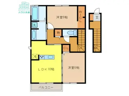 インペリアル(2LDK/2階)の間取り写真