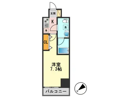 アンベリール青戸(1K/9階)の間取り写真