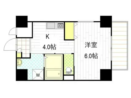 PLUM GALAXY(1K/4階)の間取り写真