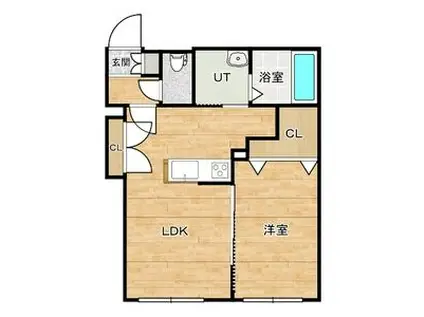 ティラミス(1LDK/1階)の間取り写真