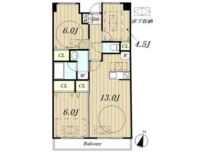グランサッソ東雪谷(3LDK/7階)の間取り写真