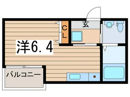ベイルーム瀬谷I(ワンルーム/1階)の間取り写真
