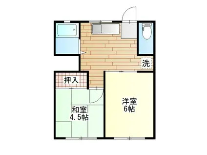 ユタカビルIII(2K/1階)の間取り写真