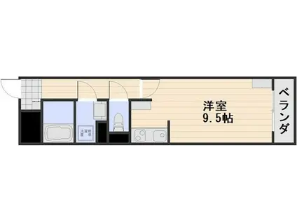 朝日プラザ岡山サウスフロント(ワンルーム/4階)の間取り写真