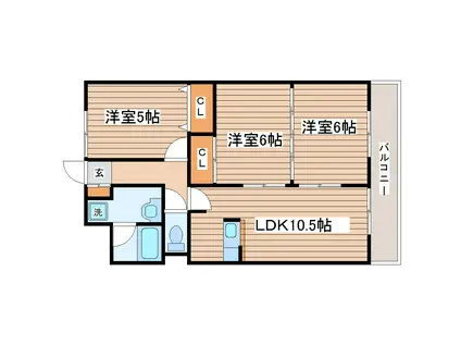 グランドール泉中央(3LDK/4階)の間取り写真