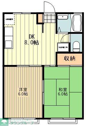 レジデンスニューシティ(2DK/2階)の間取り写真