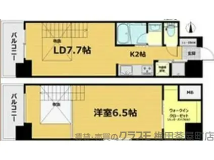 アークアベニュー梅田北(1LDK/5階)の間取り写真