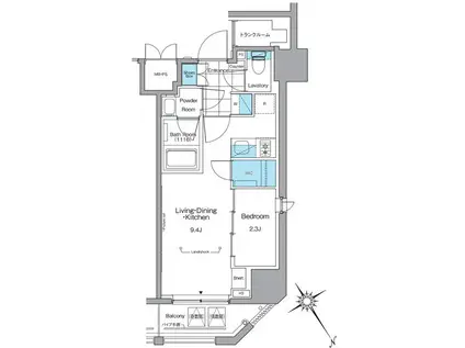 ルフォンプログレ横浜関内(1LDK/10階)の間取り写真