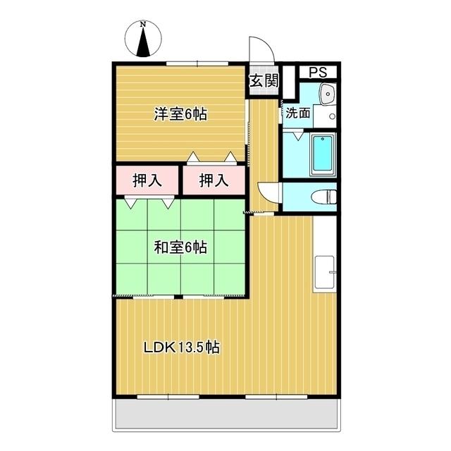 カレントすさい(2LDK/2階)の間取り写真
