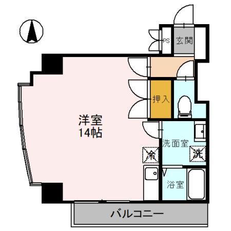 かねとビル 2F(ワンルーム/2階)の間取り写真