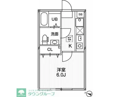 ルクール平和台(1K/1階)の間取り写真