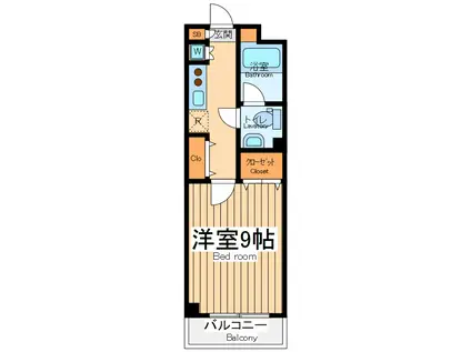 グランドテラス深見台(1K/2階)の間取り写真