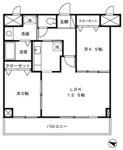 リブイル(2LDK/5階)の間取り写真