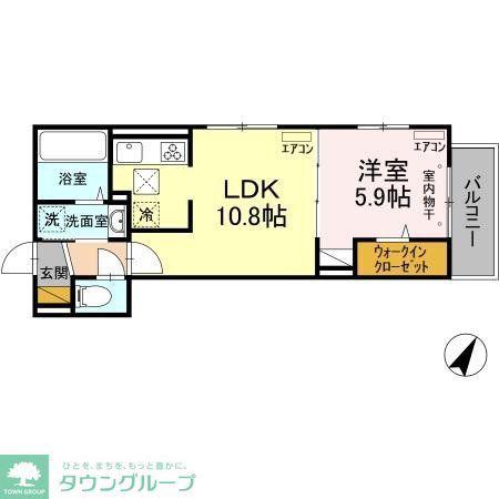 NK香取(1LDK/1階)の間取り写真