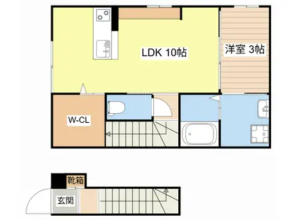 インテグラル後三条(1LDK/2階)の間取り写真